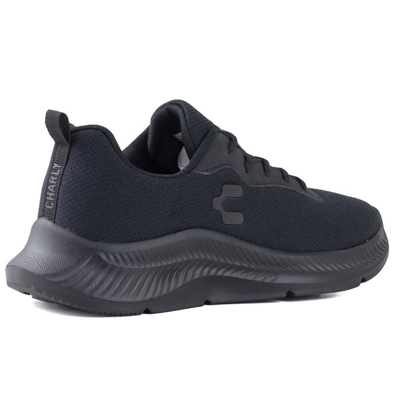 Tenis Urbano Running Charly 1049983 Negro Negro Suela Gruesa