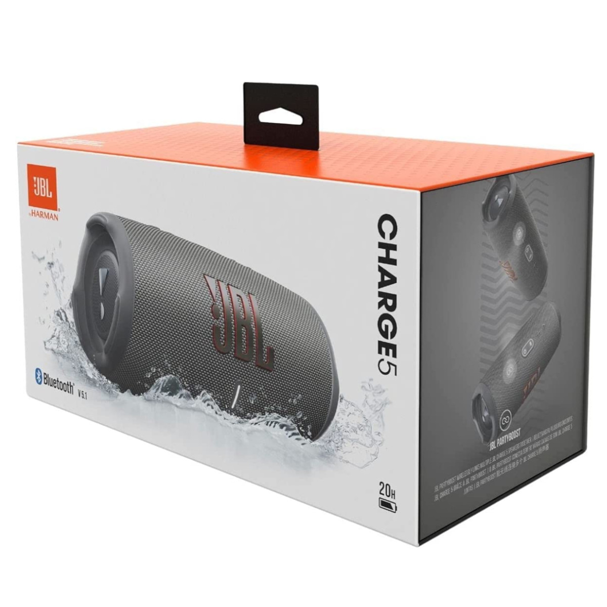 Bocina JBL Charge 5 Bluetooth Impermeable IP67 20 Horas Gris