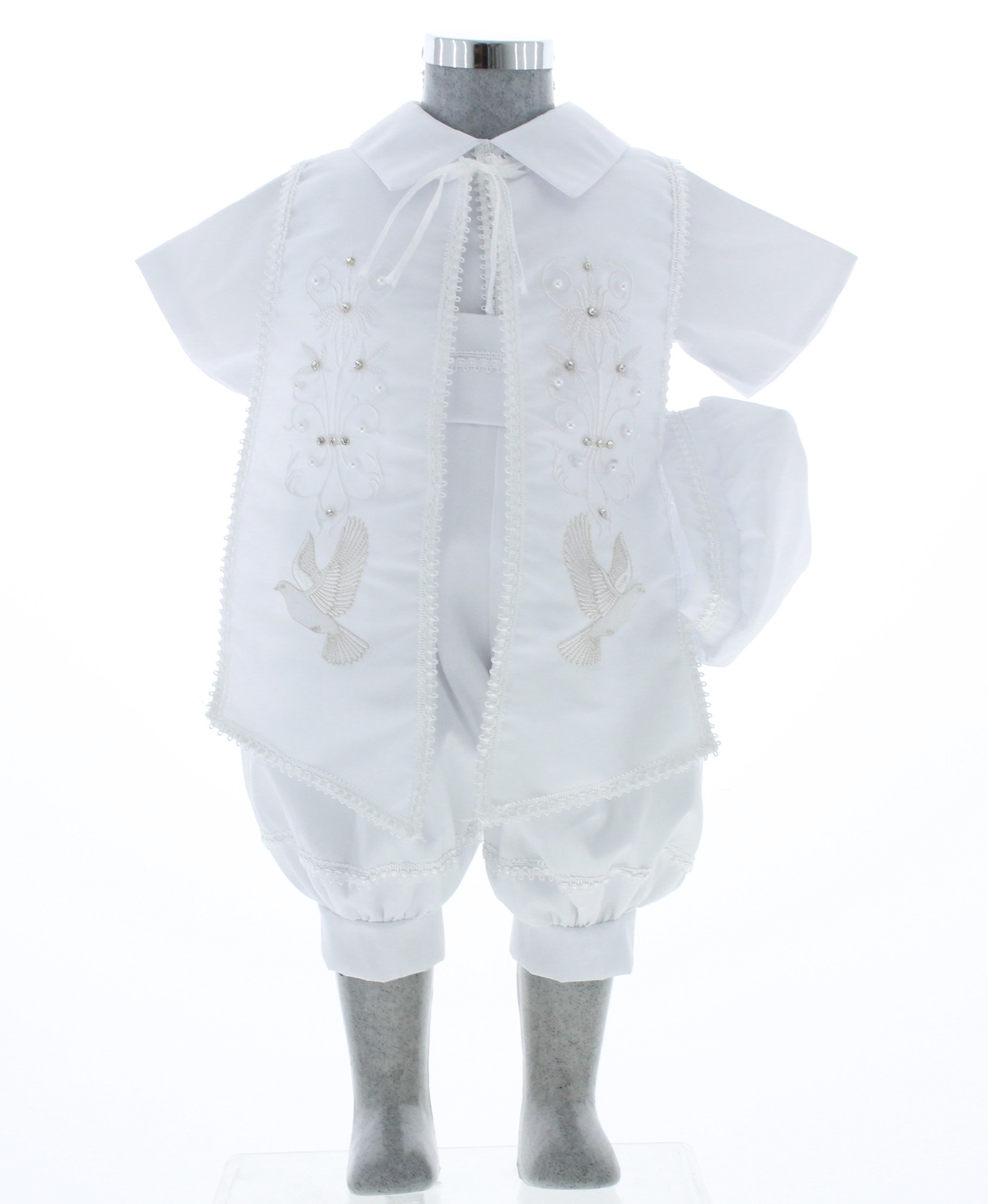 Ropón Bautizo Niño Blanco 3095.