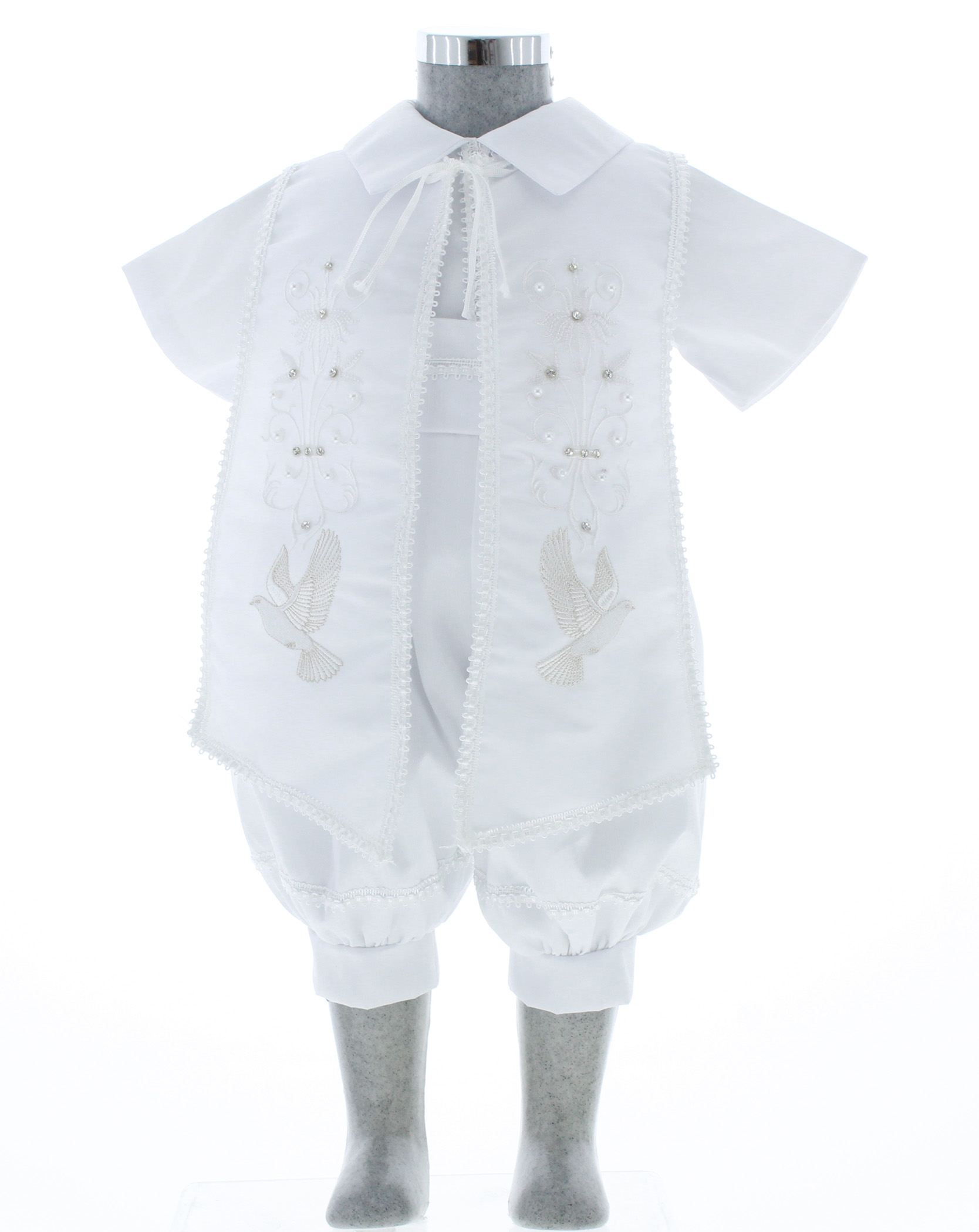 Ropón Bautizo Niño Blanco 3095.
