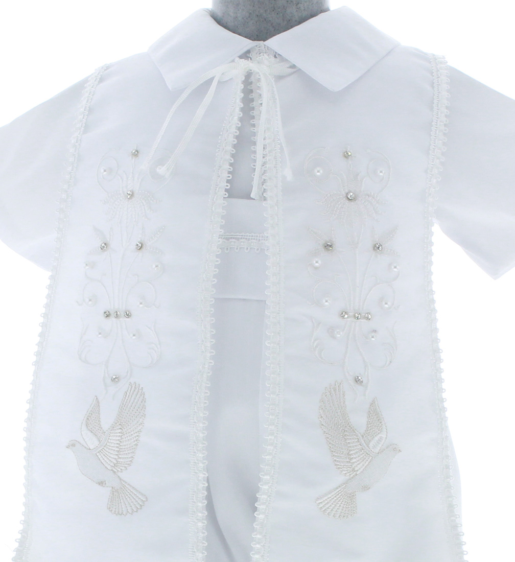 Ropón Bautizo Niño Blanco 3095.