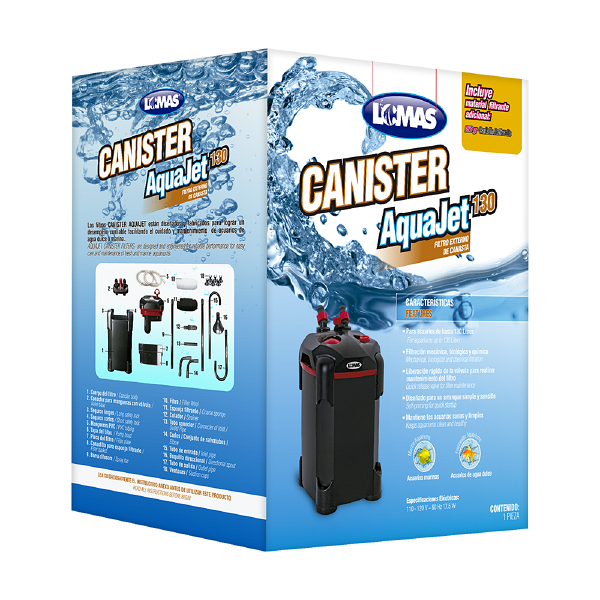 Filtro Canister Aquajet 130 Para Hasta 130 Litros Acuario