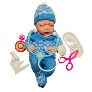 Muñeco Bebé Genérico Prematuro color Azul con Accesorios Estética