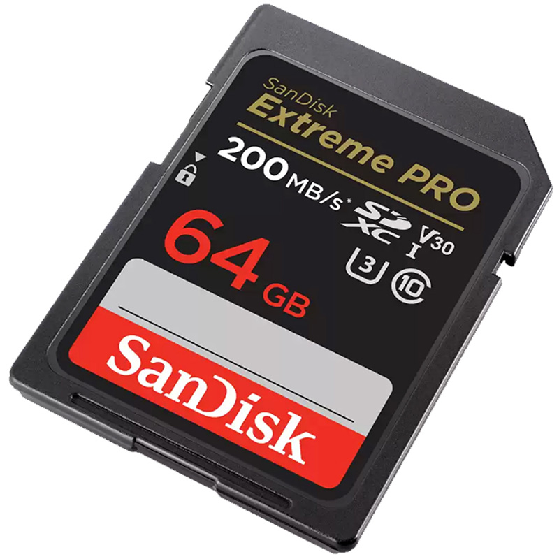 Tarjeta SD 64GB SANDISK Graba 4k 200MB/s SDSDXXU-064G-GN4IN