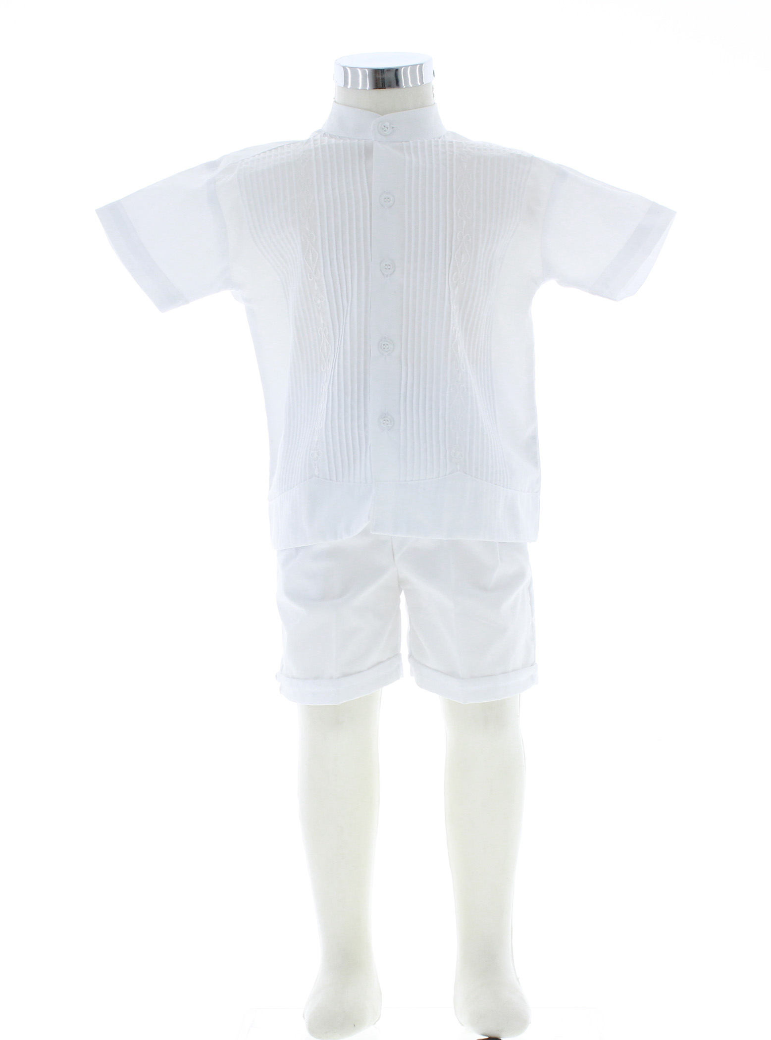 Conjunto de Guayabera Bordada Blanco 3014 1 a 6 años.