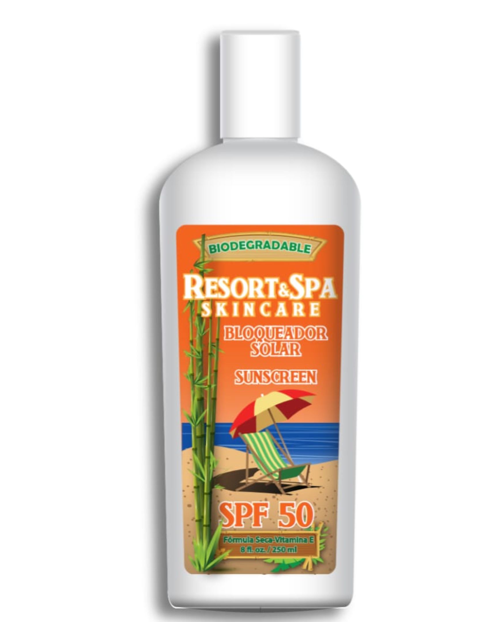 Bloqueador Solar SPF 50 250 ml Biodegradable, Orgánico y Natural .