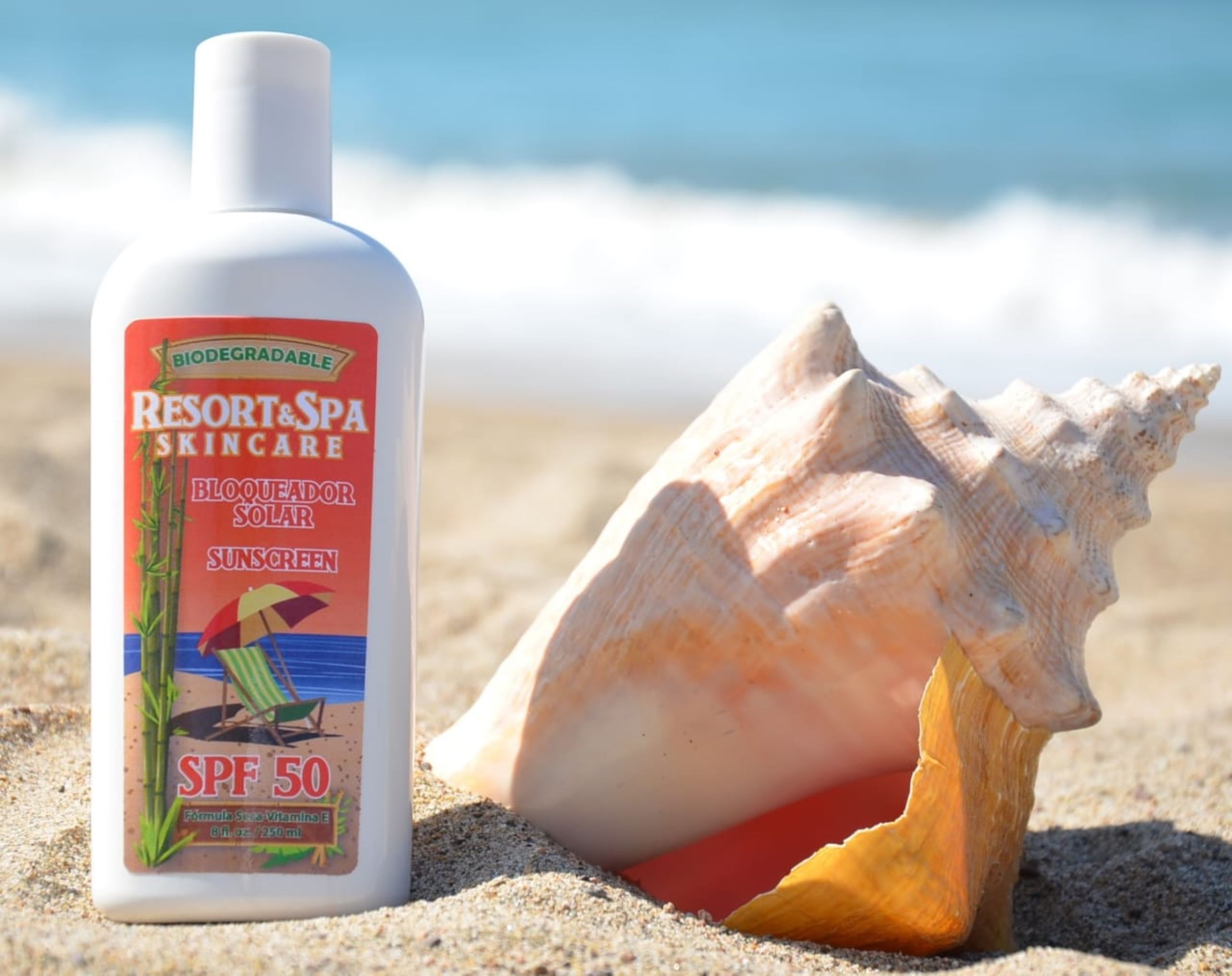 Bloqueador Solar SPF 50 250 ml Biodegradable, Orgánico y Natural .