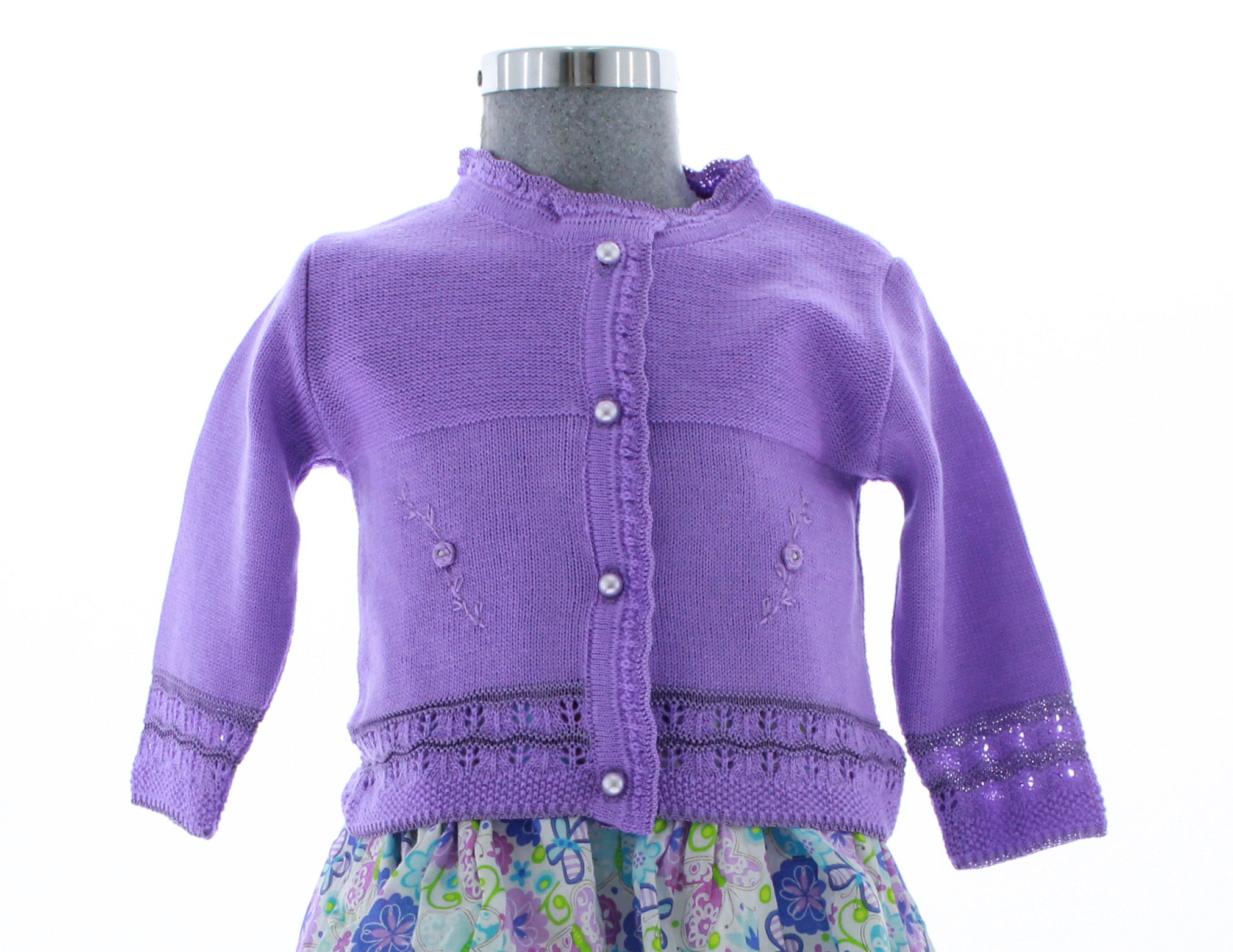 Sueter Niña Pequeña Tejido Morado 3046 1 a 3 Años.