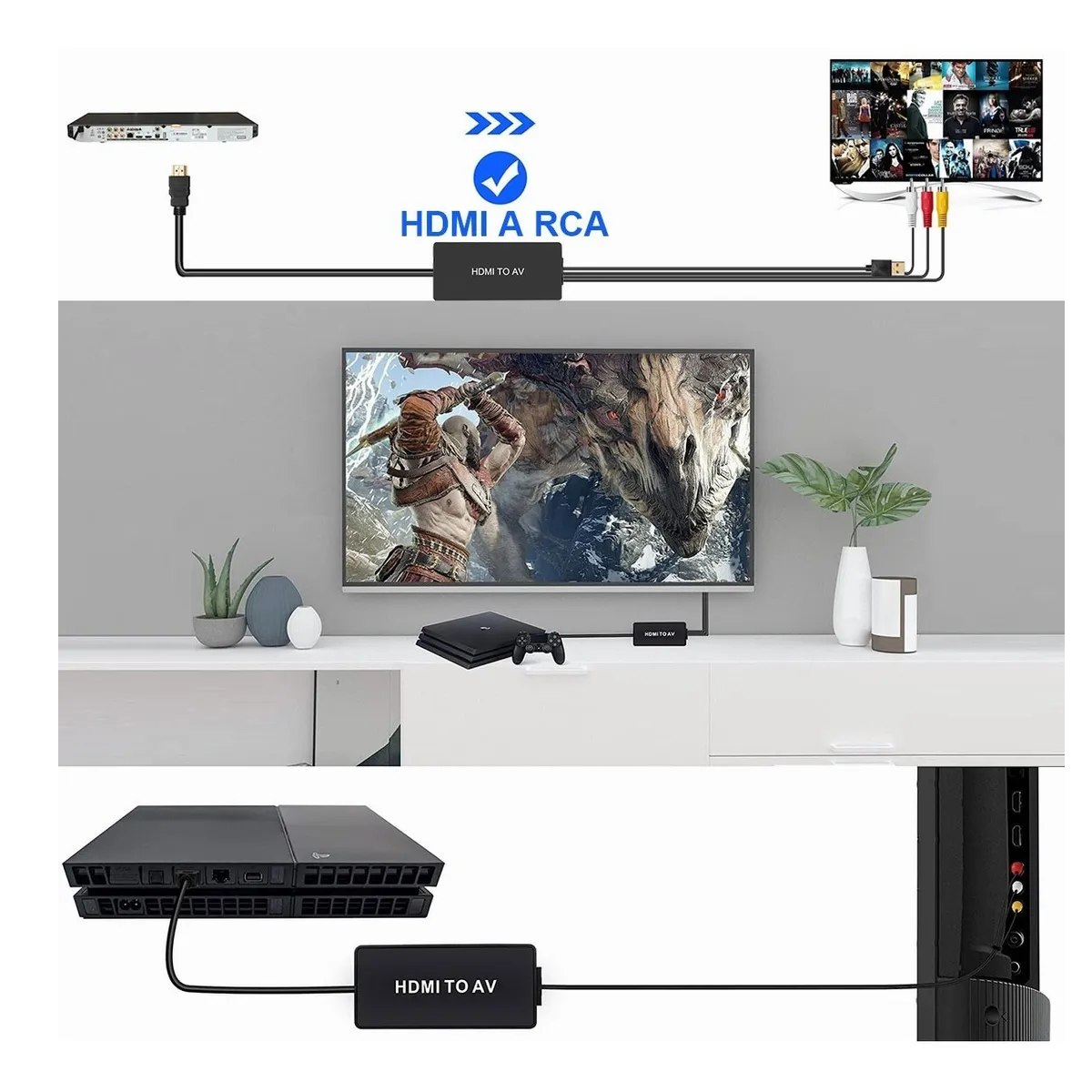 Hdmi Convertidor De Rca, Hdmi Av Compuesto Un Vídeo Adapt