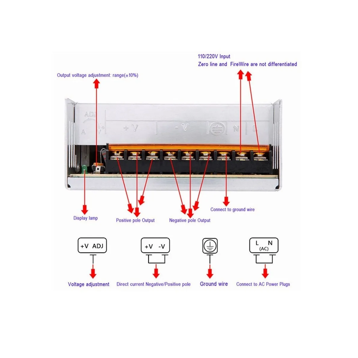 Fuente Conmutada 48v 8.3a 400w 110vac / 220 Vac Alimentacion