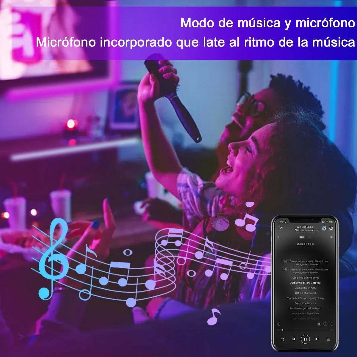 Tira De Luz Led App Bluetooth Control 5050 Tiras Led Rgb 5m