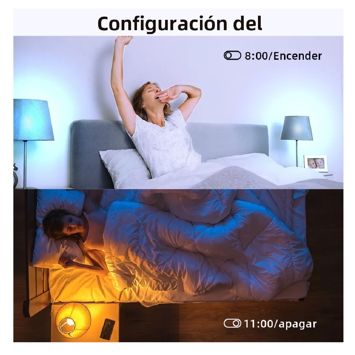 Juego Foco Led Inteligente Rgbcw Wifi 9w Ajustable Multicolor 6 Pzas