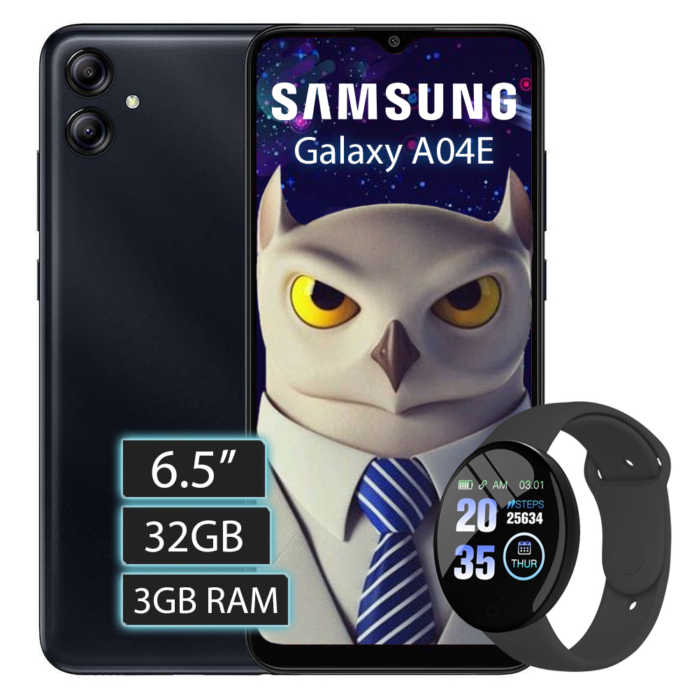 Celular Samsung Galaxy A04E 32GB  3GB Ram Dual Sim - Negro + smart 