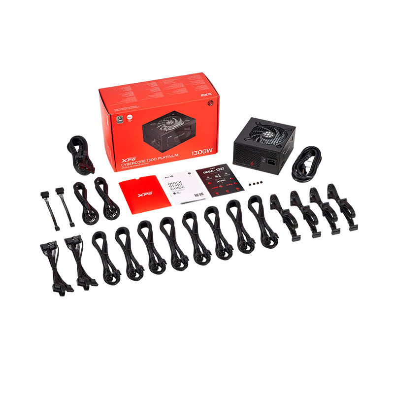 Fuente Adata XPG Cybercore 1300W Platinum Full Mod CYBERCORE1300P-BKCUS  - Negro.