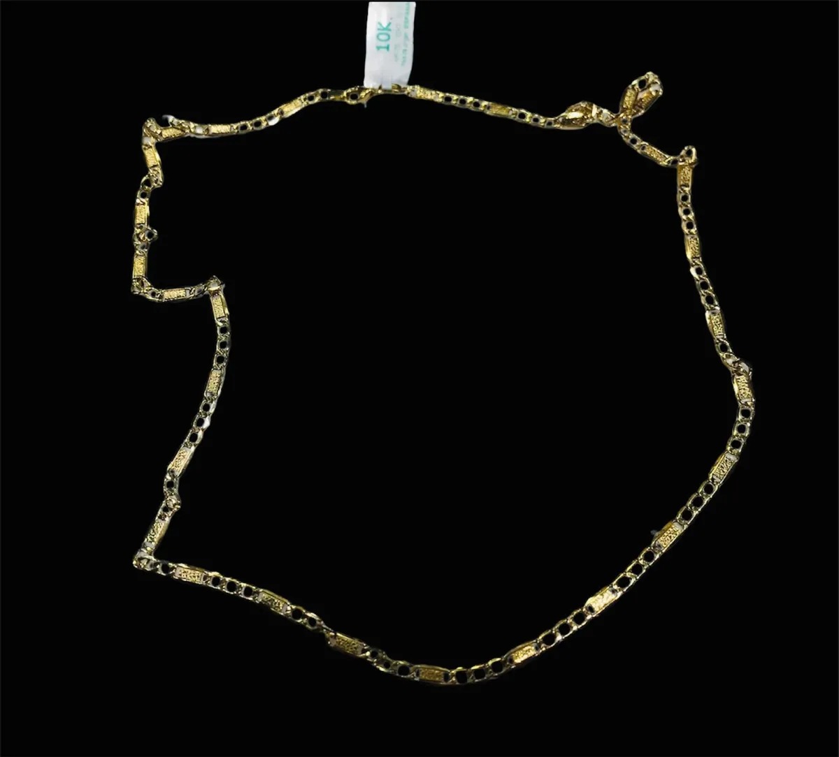 CADENA TEJIDO ESPEJO CON ZIRCONIA ORO 14 K