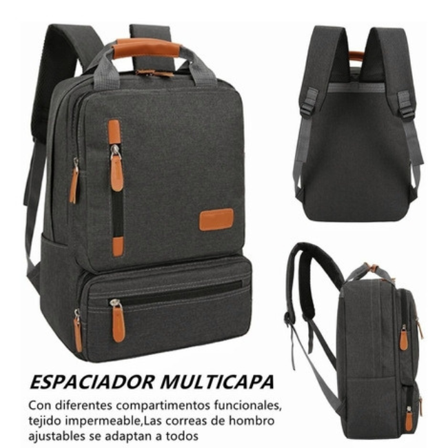 Mochila Notebook Usb Impermeable Reforzada Compartimientos