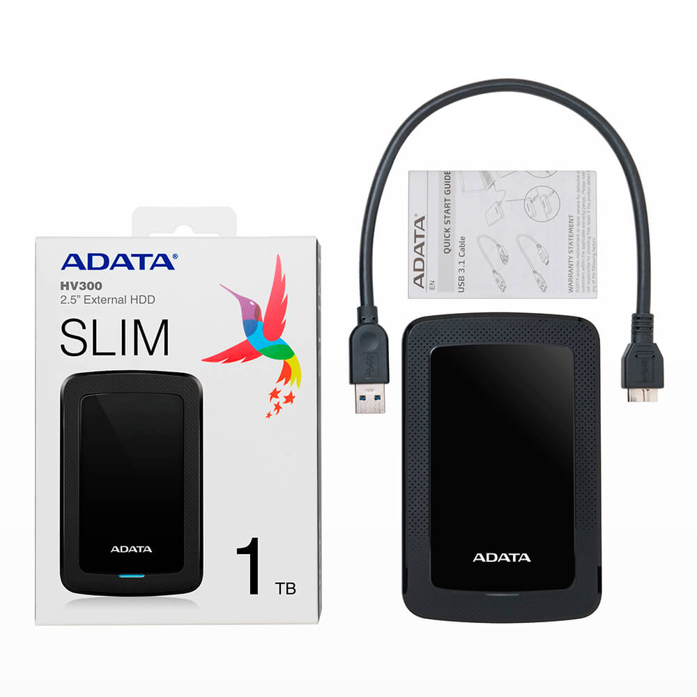 Disco Duro Externo Adata Hv300 1tb 3.1 Negro (ahv300-1tu31-cbk)