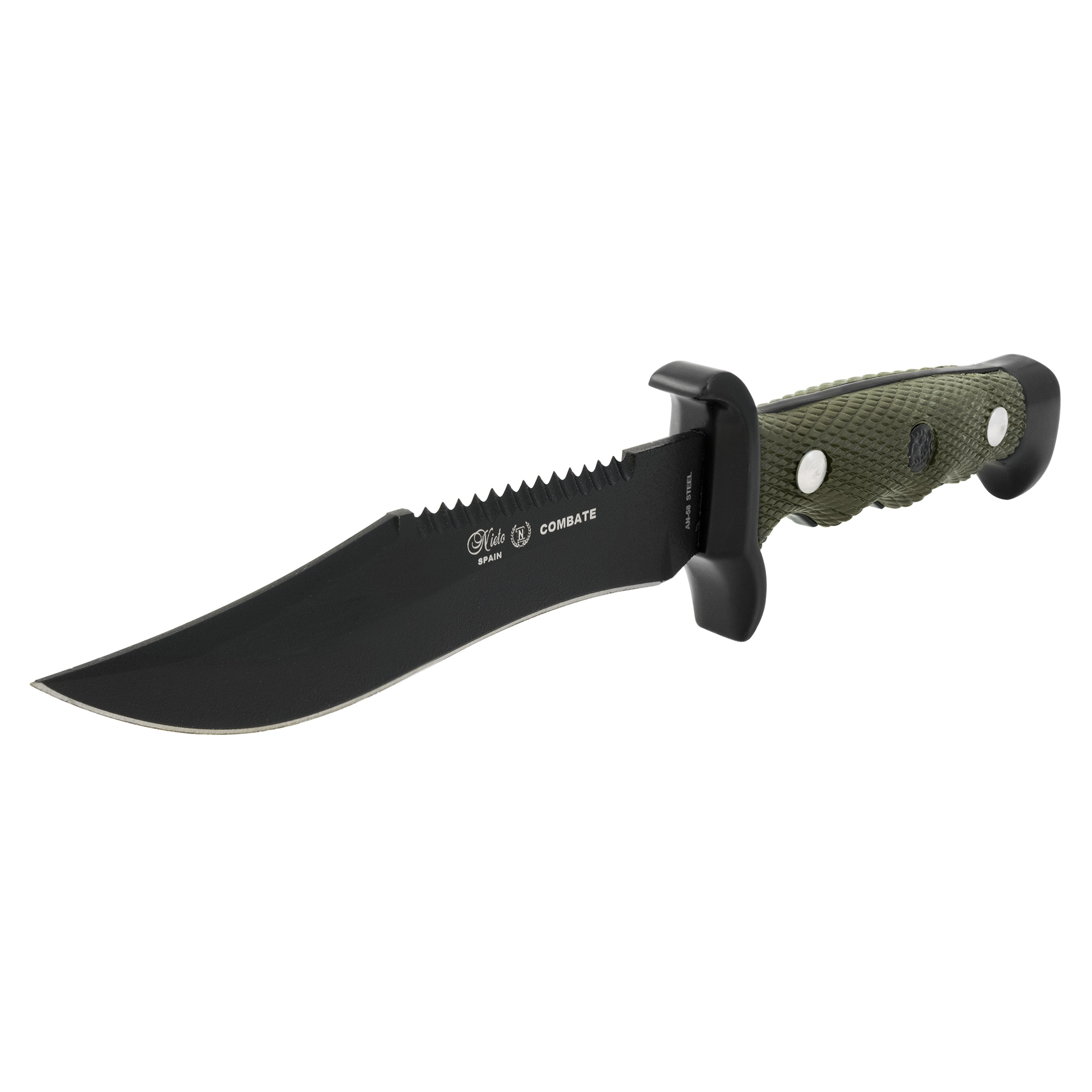 Cuchillo Miguel Nieto modelo Combate 3001 hoja lisa con sierra con Mango ABS y zamak