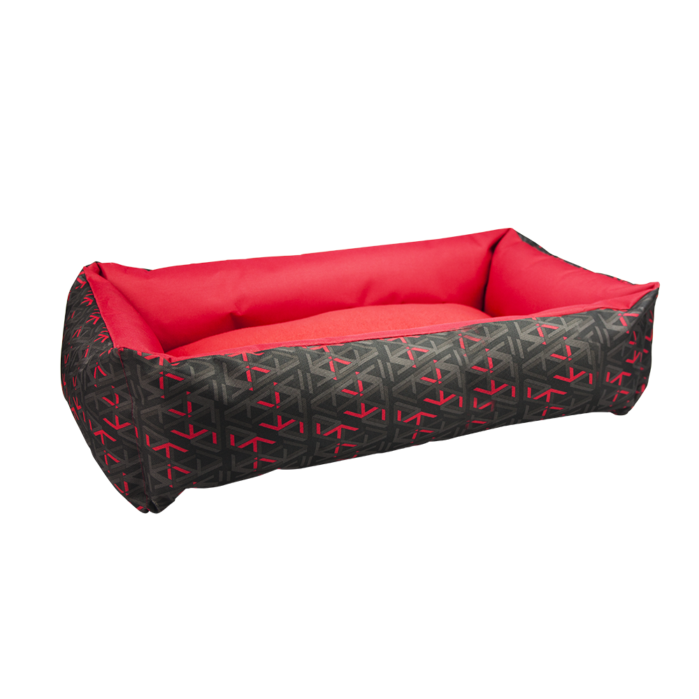 Cama Lucky P/Perro C/Tela Resistente/Suave Roja Fancy Pets