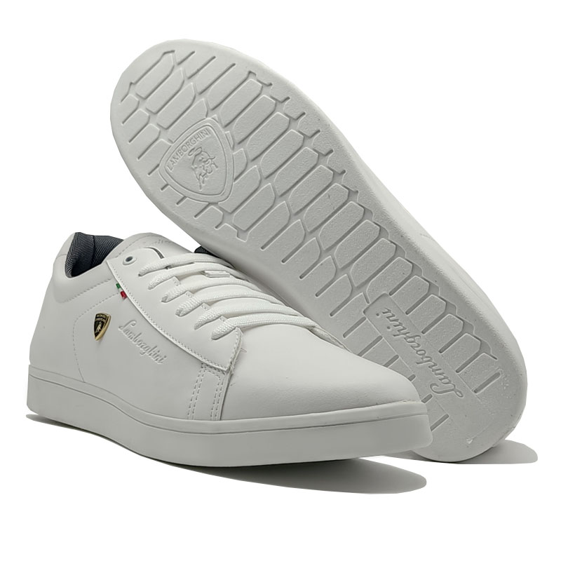 Tenis Lamborghini 1222 Blanco Total Hombre Originales Casuales