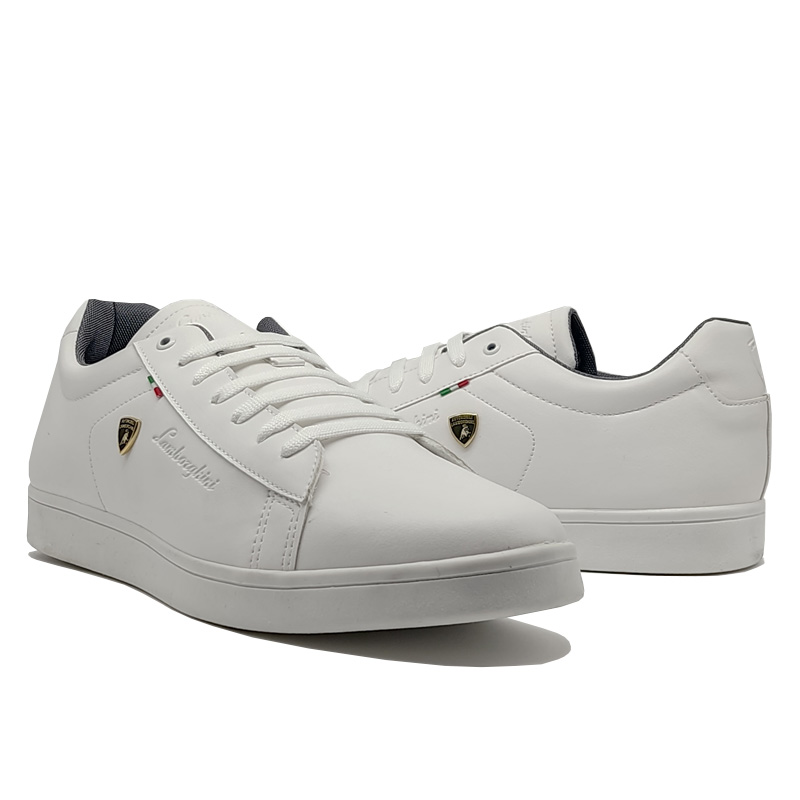 Tenis Lamborghini 1222 Blanco Total Hombre Originales Casuales