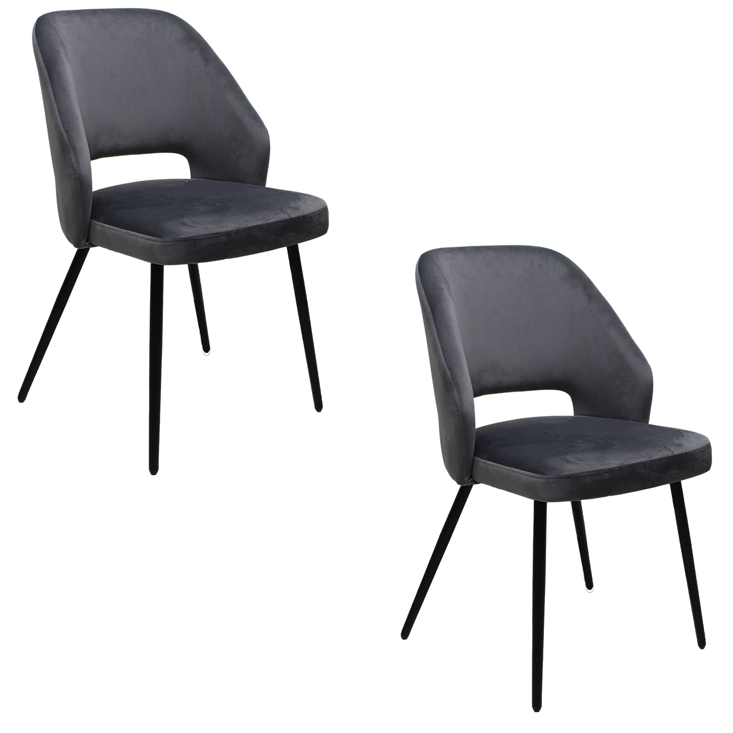 Set 2 Sillas Minimalista para Comedor Asturias Gris Mundo In