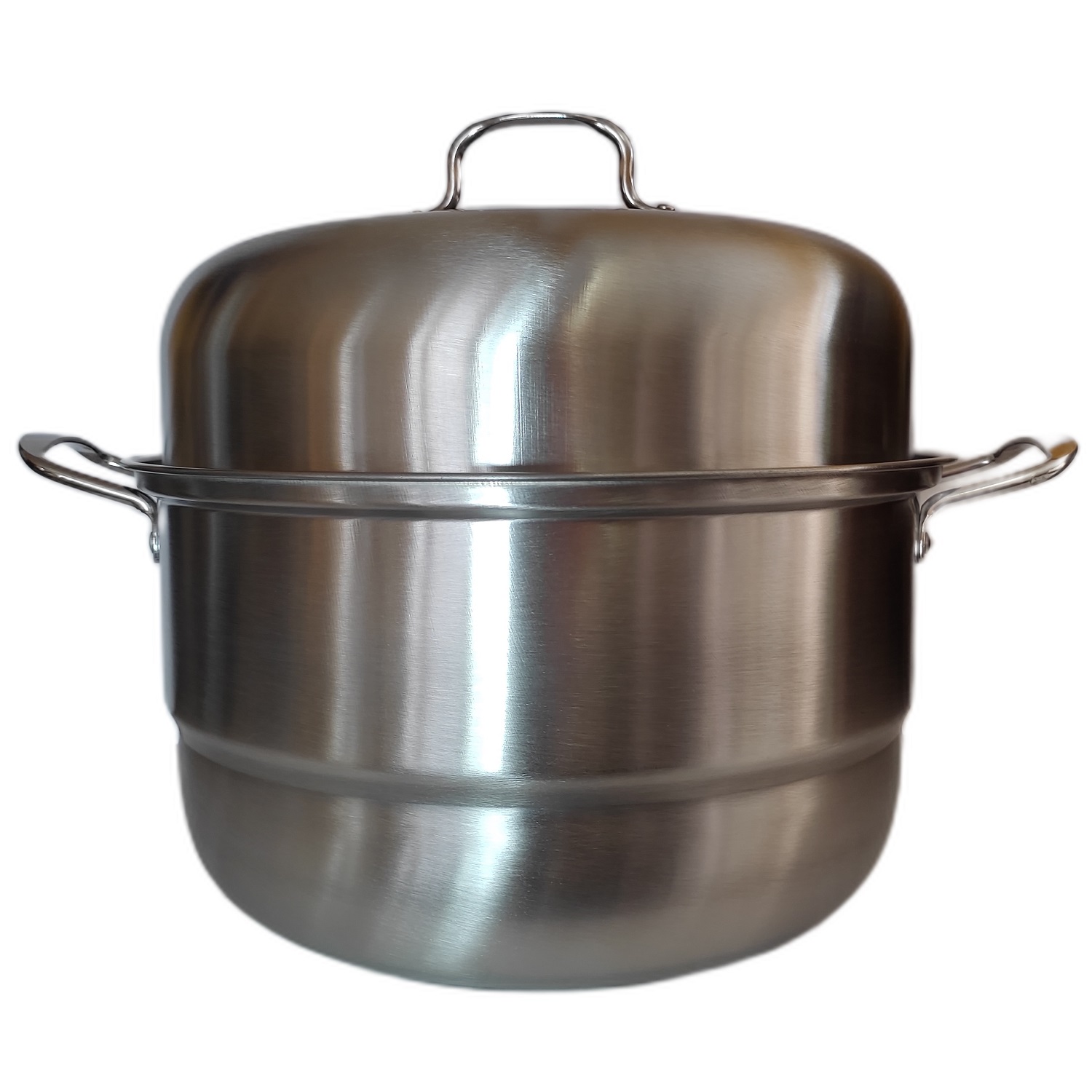 Olla de Vapor Vaporera 2 Niveles en Acero Inoxidable con Tapa Transparente 32 Cm