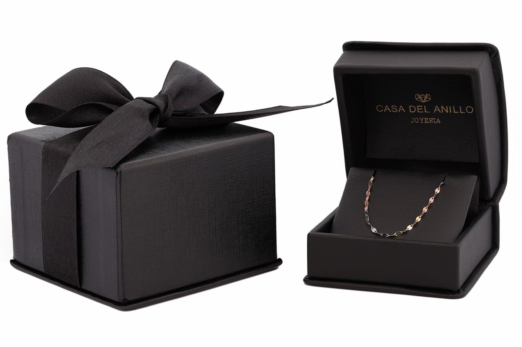 Cadena Plaquita 3 Oros 10k Sólido 45 cm