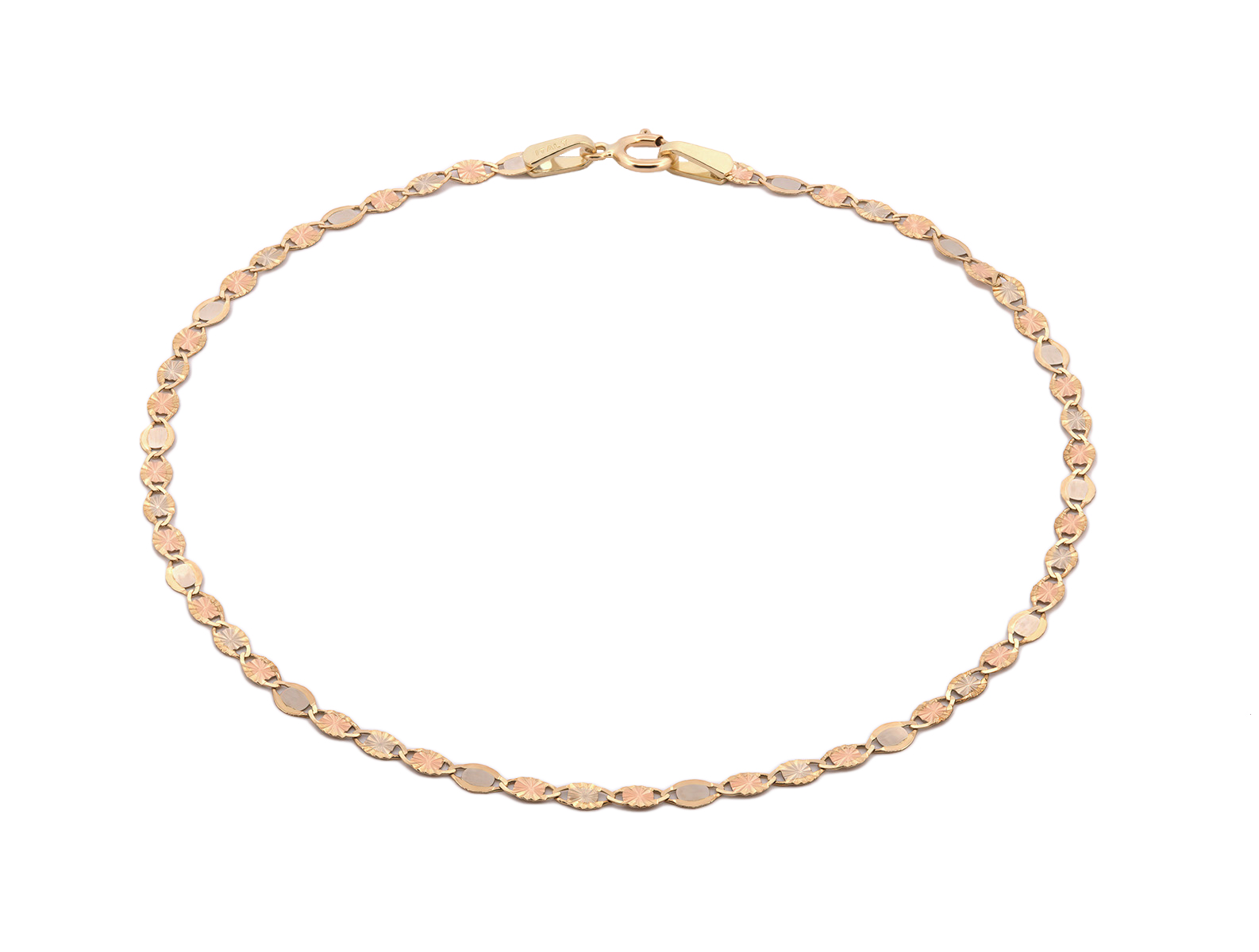 Hermoso Pulso Florentino 2 mm 19 cm Oro Sólido 10k