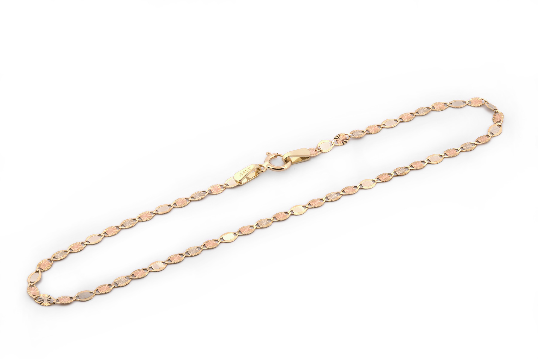 Hermoso Pulso Florentino 2 mm 19 cm Oro Sólido 10k