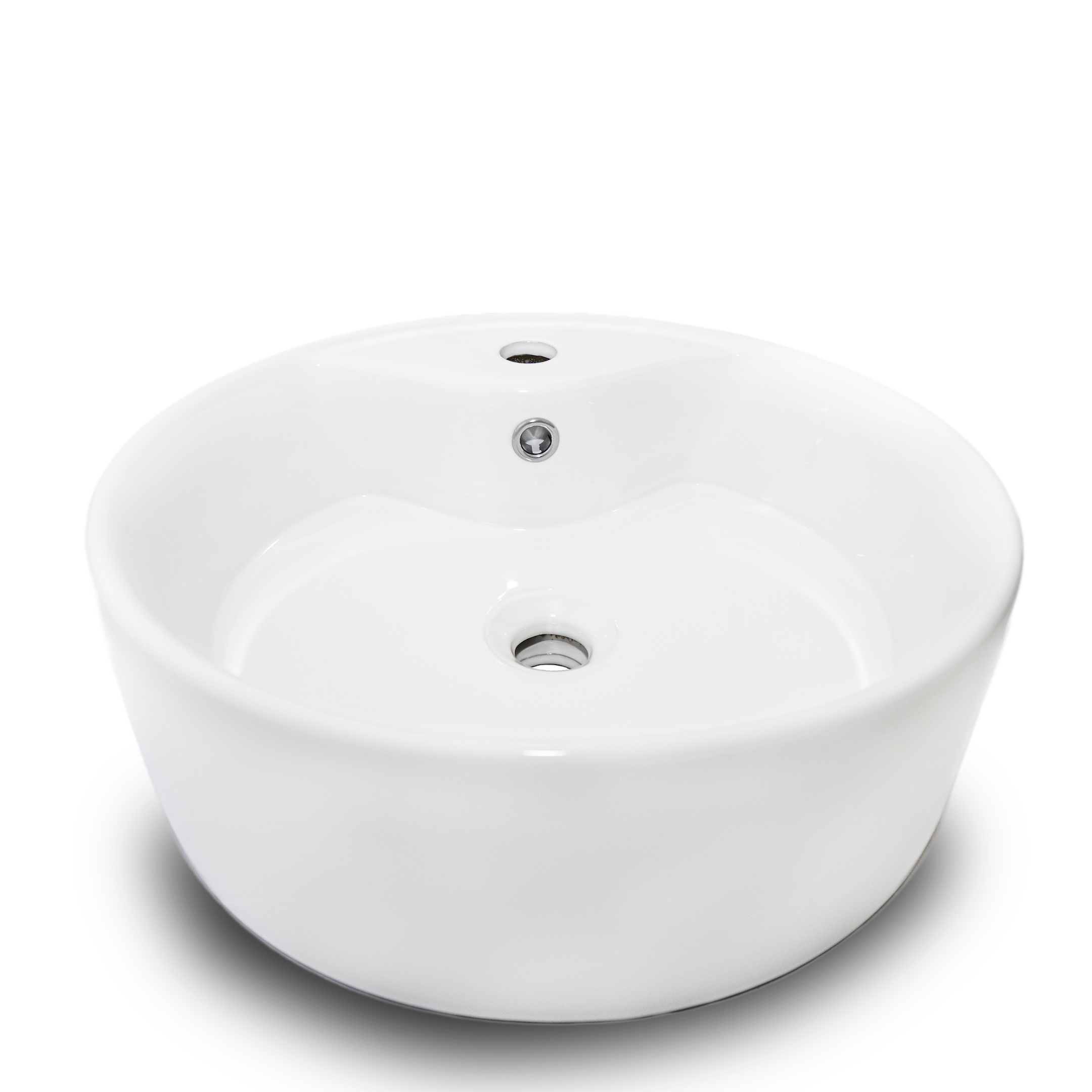 Ovalin Lavabo Ceramico Redondo De Sobreponer 46x46x15.5cm