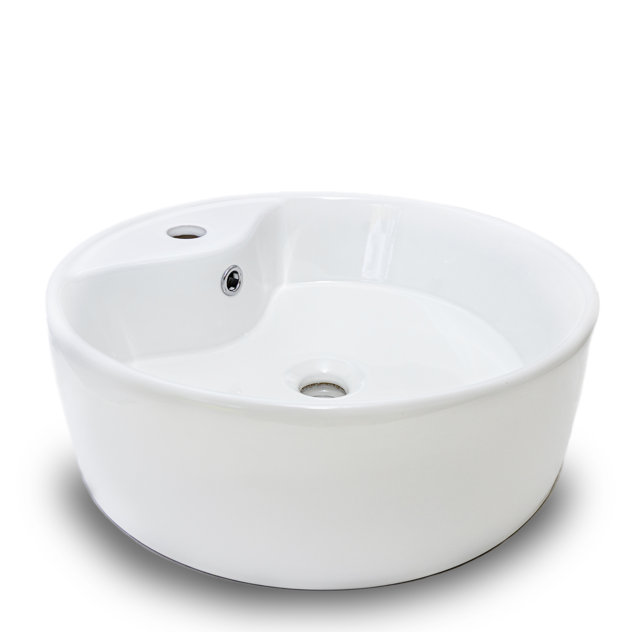 Ovalin Lavabo Ceramico Redondo De Sobreponer 46x46x15.5cm