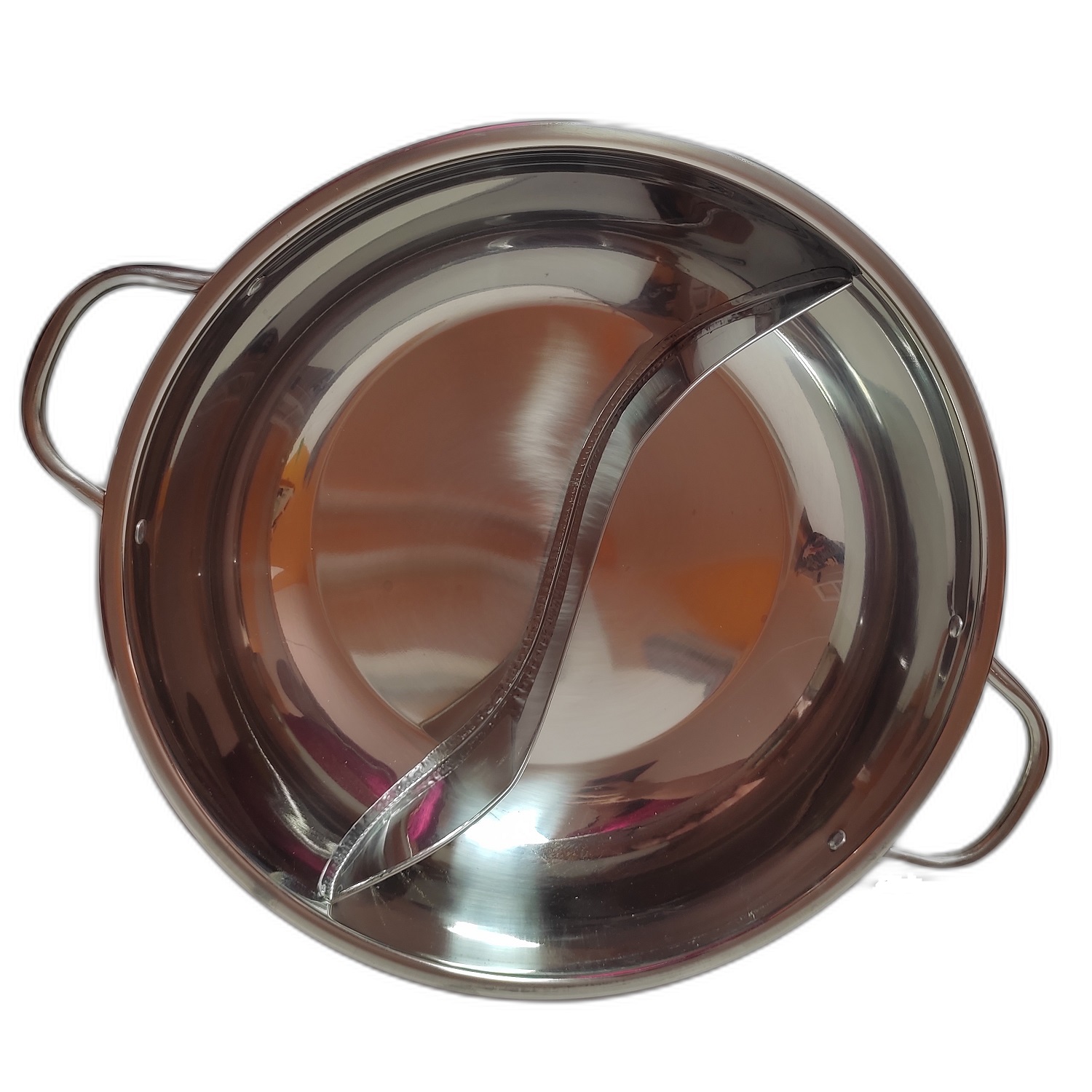 Olla con División para Sopa o Caldos en Acero Inoxidable y Tapa de Vidrio 36 Cm