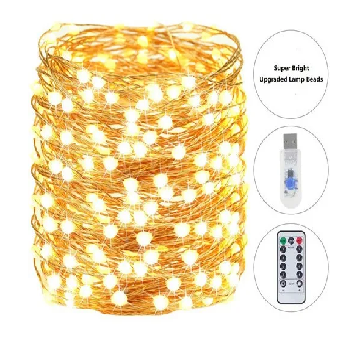 Serie Luces 20 Metros 200 Led Decorativas Dormitorio 2piezas