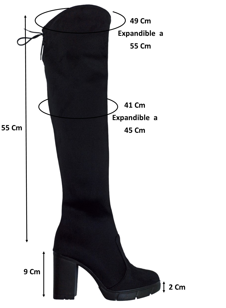 Botas Largas Elásticas de Tacón Alto 9cm Con Plantilla de Piel  y Sandalias Gratis!.