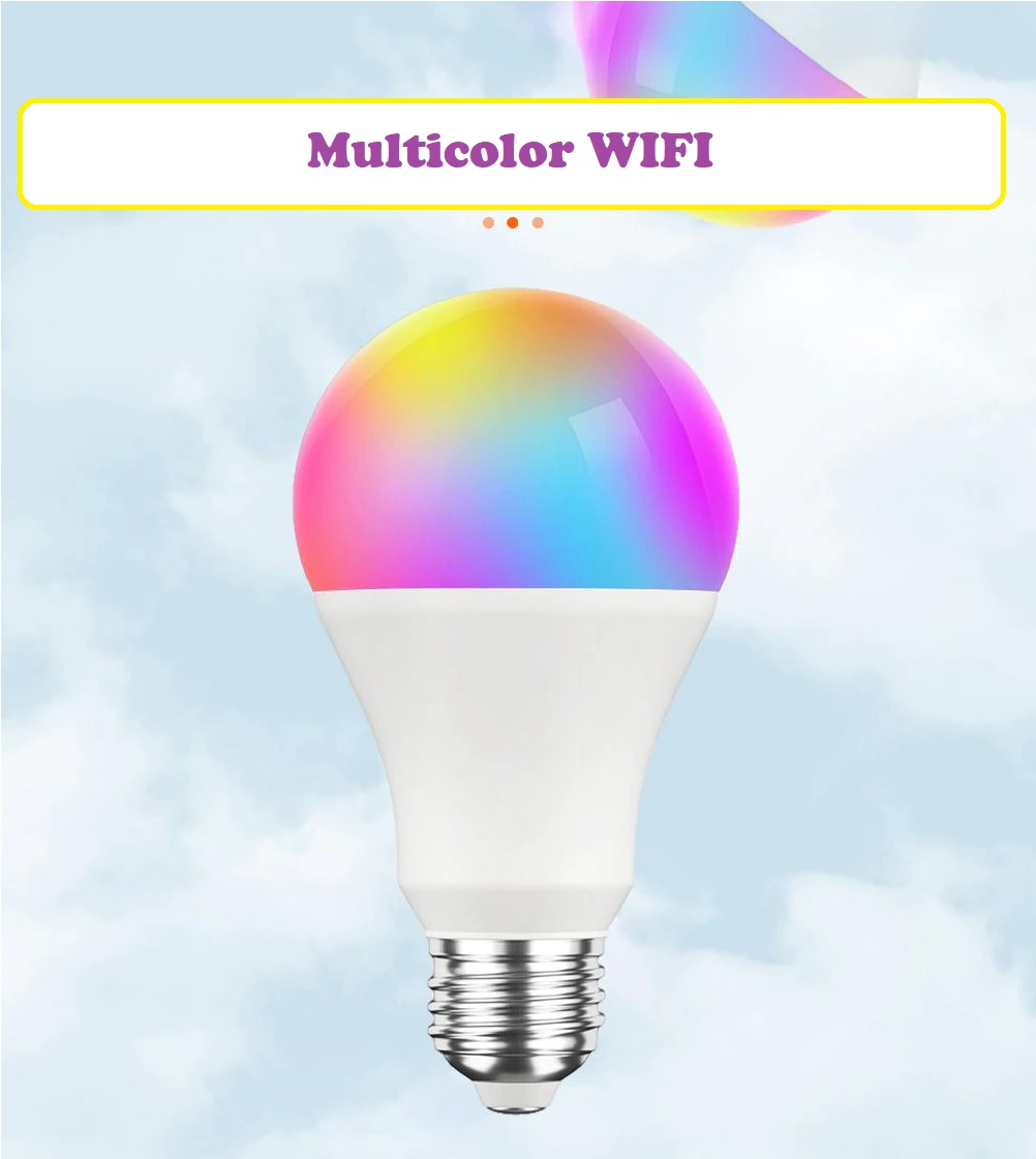Foco bombilla inteligente WiFi Bluetooth LED RGB Control de voz 15W E27 Google Home Alexa cel