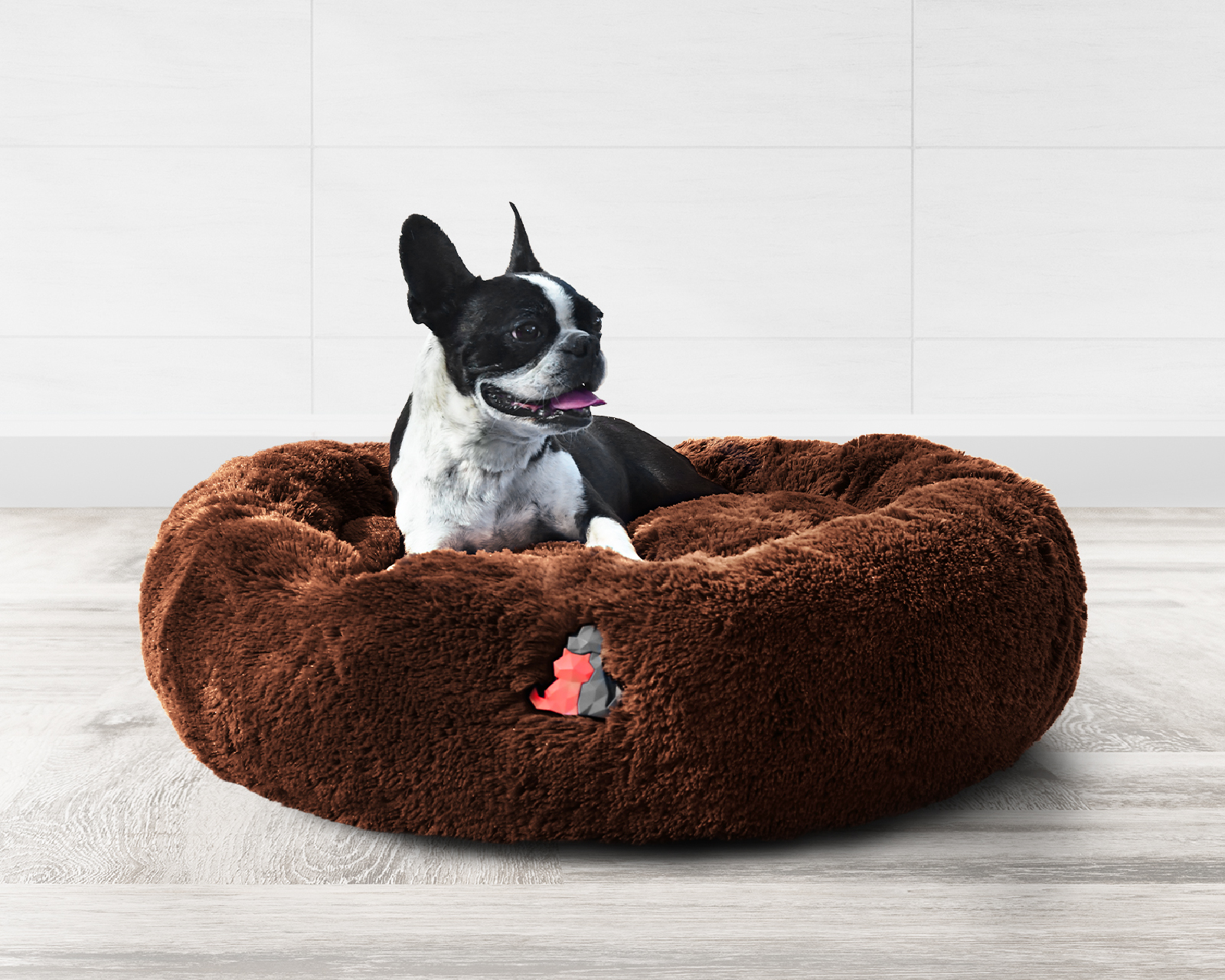 Cama para Perros Tipo Dona, Cama Chica, Antiestrés para Perros y Gatos, Cómoda con Relleno Suave, Modelo Wipi, Marca Red Baboon
