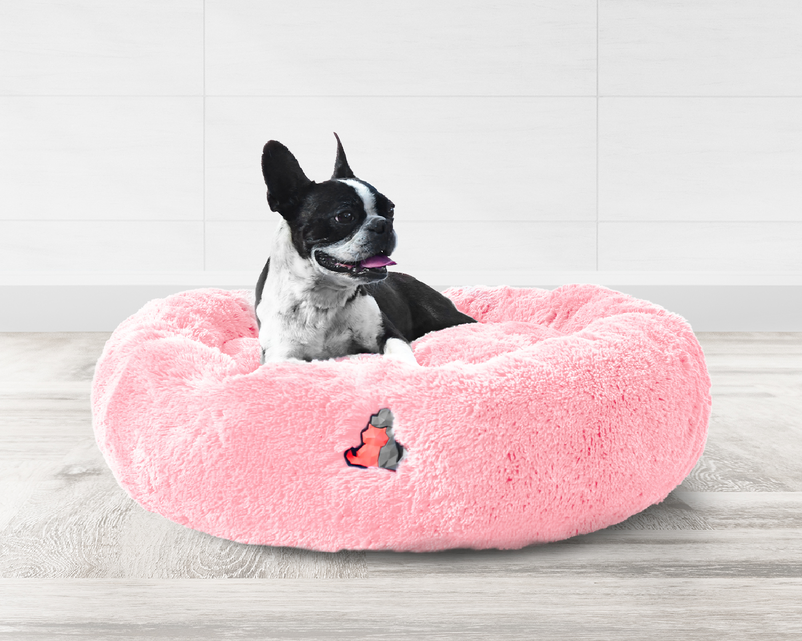 Cama para Perros Tipo Dona, Cama Chica, Antiestrés para Perros y Gatos, Cómoda con Relleno Suave, Modelo Wipi, Marca Red Baboon