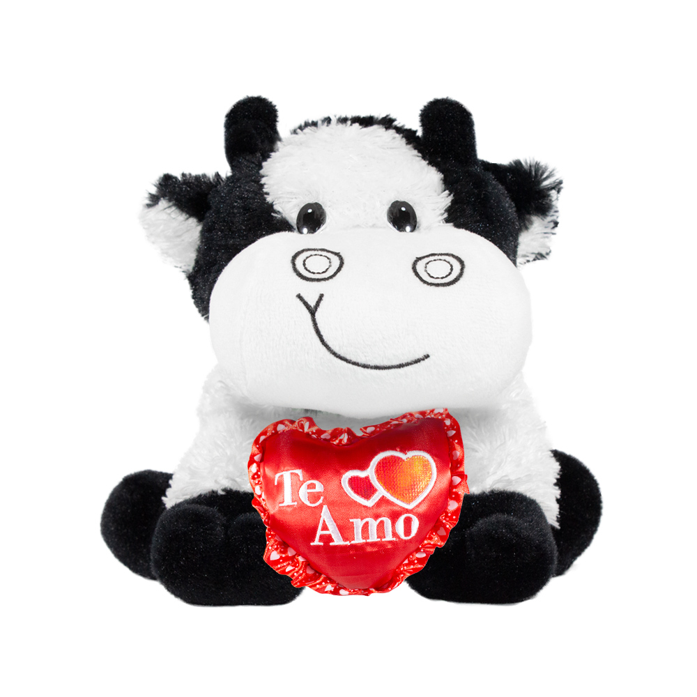 Vaquita De Peluche De San Valentín Con Corazón 33 Cm
