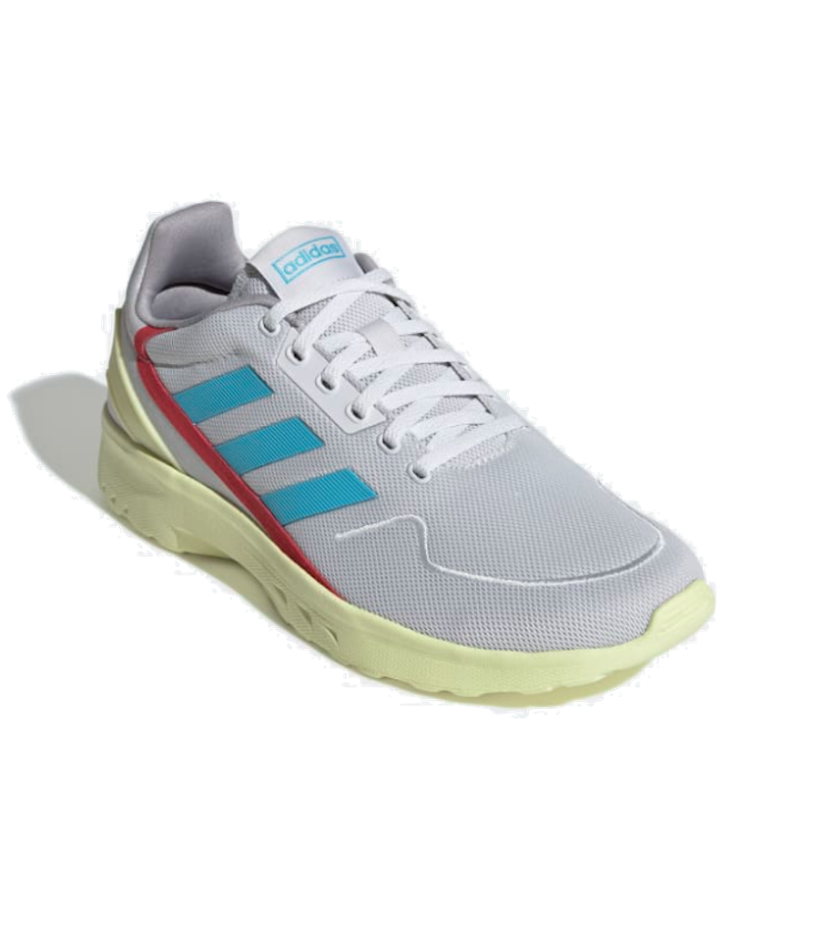 Tenis Hombre Correr Adidas Nebzed Eg3691 Gris Amarillo