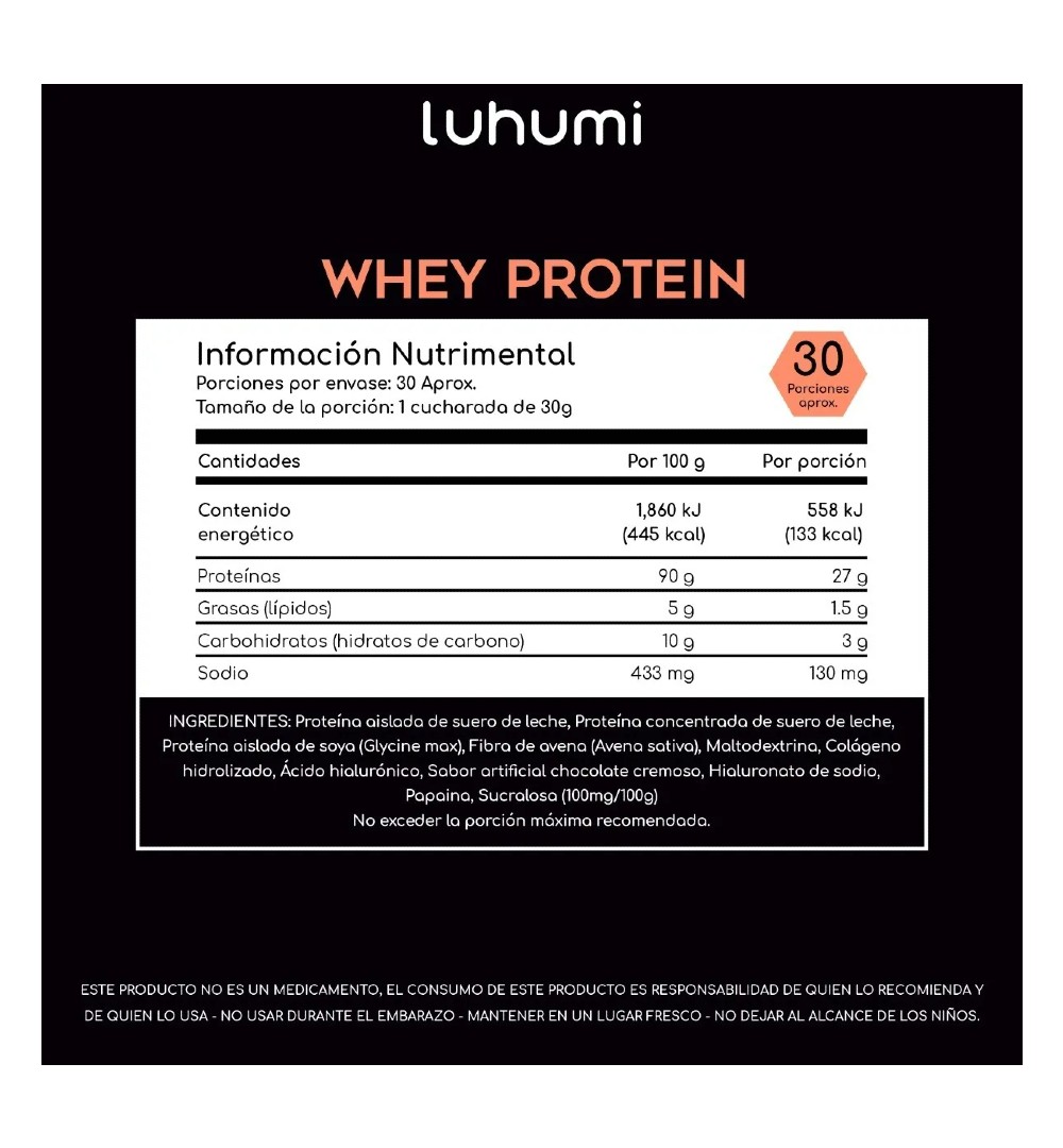 Suplemento Whey Protein Suero De Leche Luhumi Chocolate 2lb.