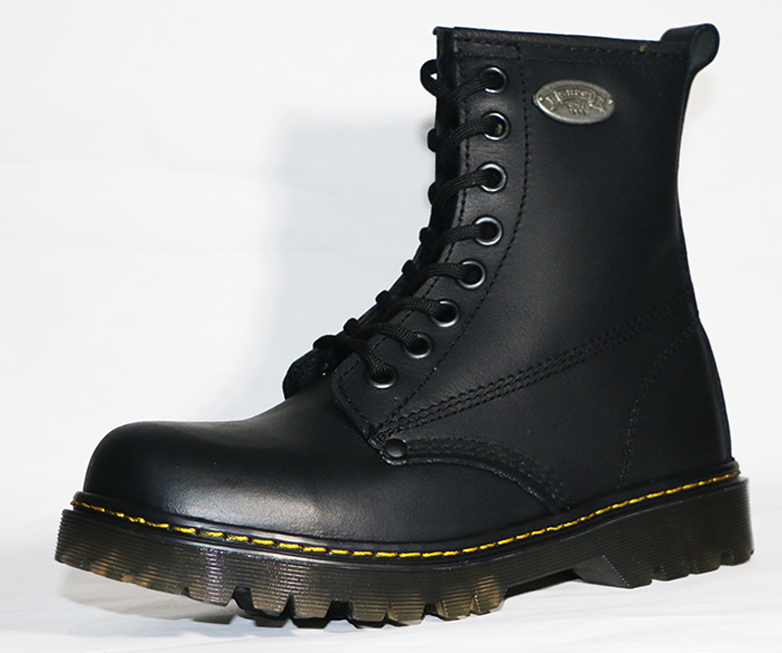 Botas Militar Piel Joven Chopper Negras Clasicas Hombre Mujer