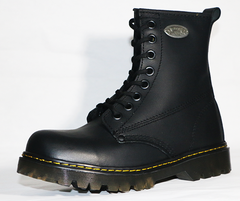Botas Militar Piel Joven Chopper Negras Clasicas Hombre Mujer Chavo Chava Moda