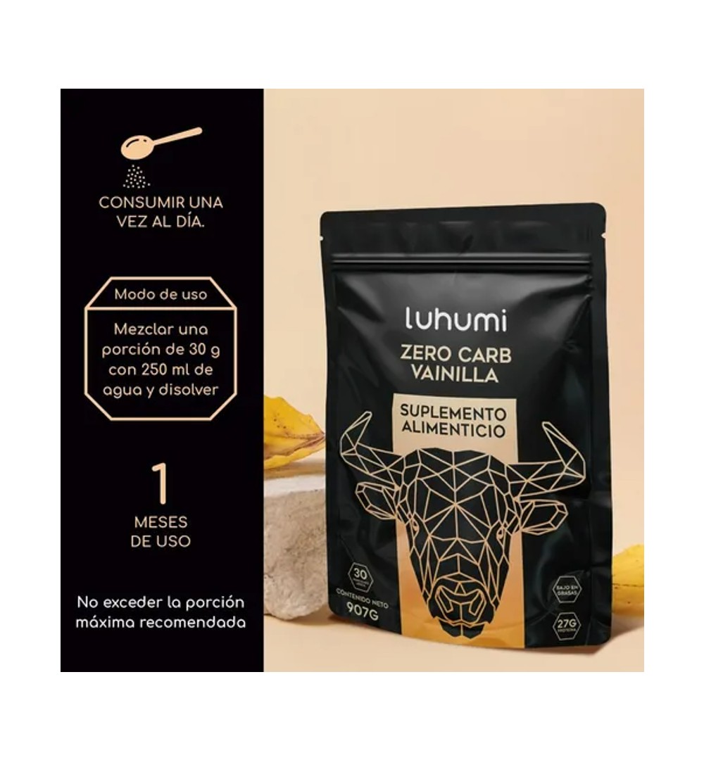 Zero Carb Proteina Luhumi Polvo Suero De Leche Vainilla 2lb.