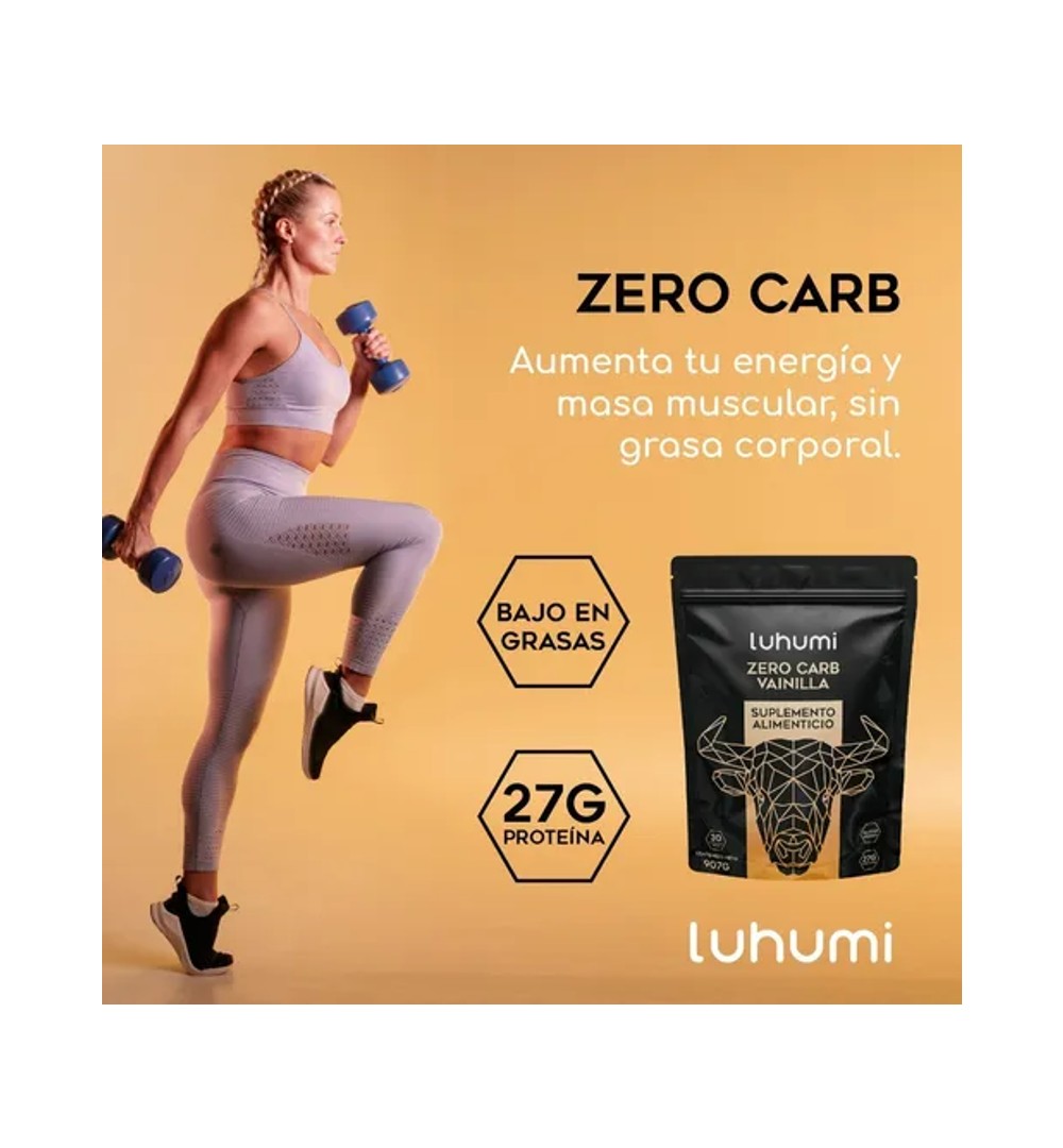 Zero Carb Proteina Luhumi Polvo Suero De Leche Vainilla 2lb.