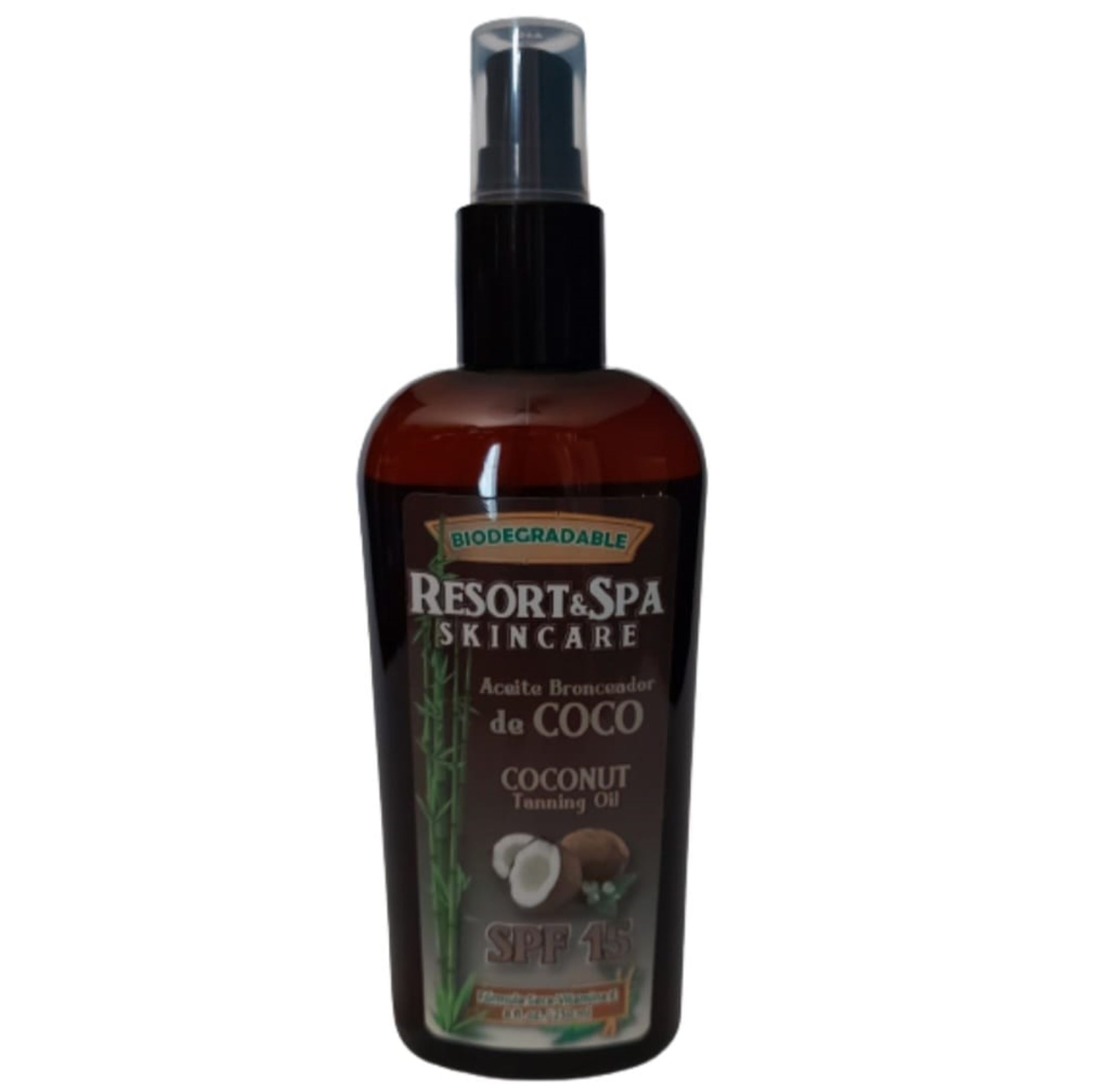 Aceite Bronceador de Coco SPF 15 250 ml Biodegradable, Orgánico Y Natural 