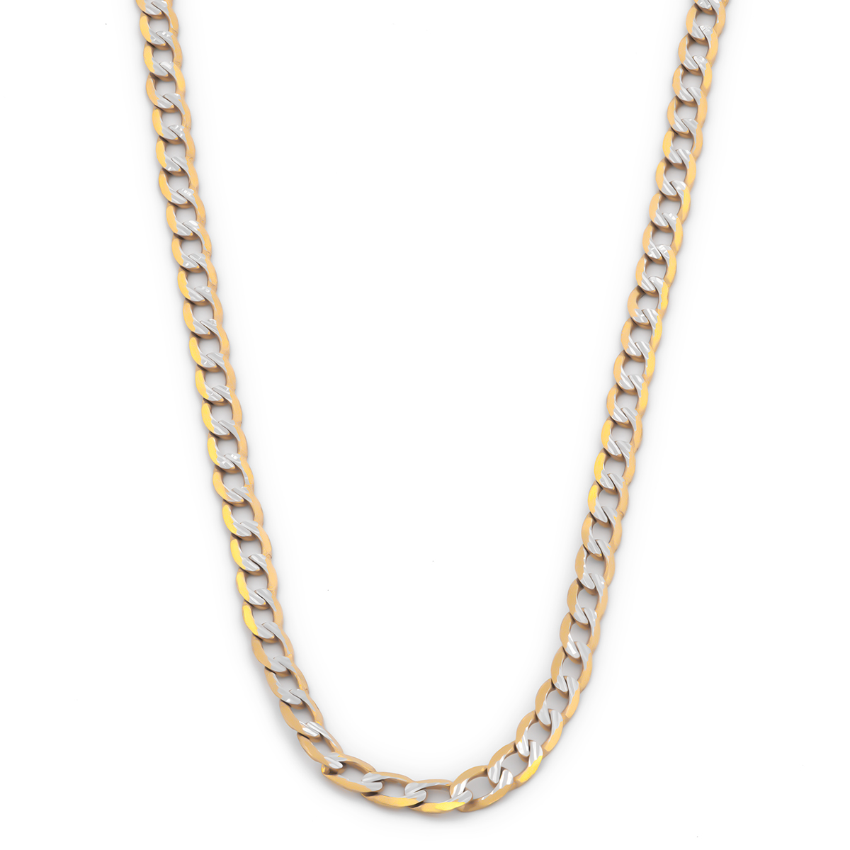 Cadena Estilo Barbada Oro Italiano Sólido 14k 50 cm 