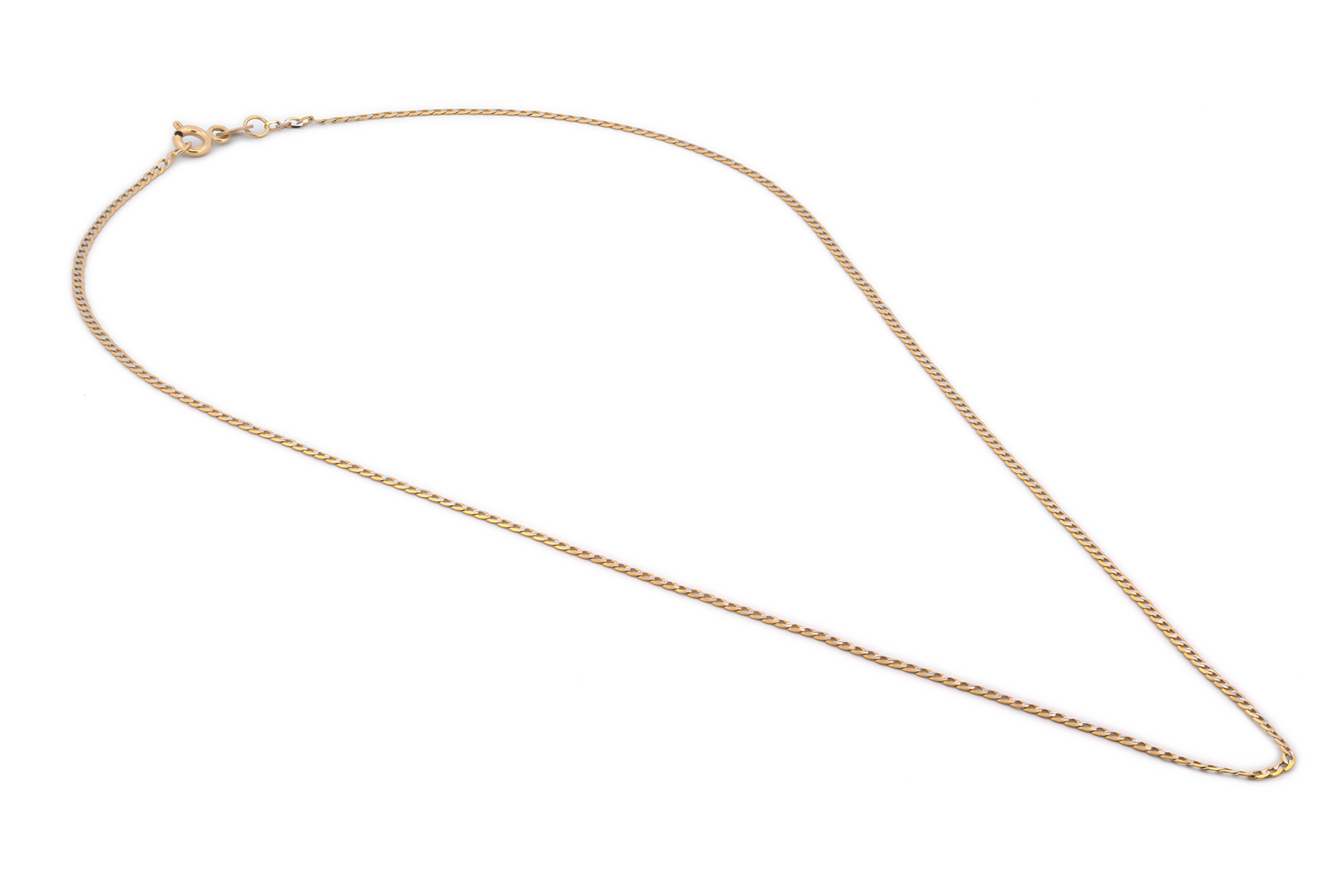 Cadena Estilo Barbada Oro Italiano Sólido 14k 50 cm 