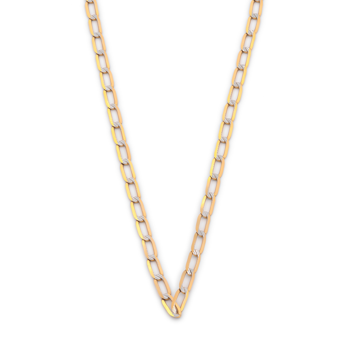 Cadena Barbada Inglesa 40 cm 1.5 mm Diamantada Oro Sólido 14K 