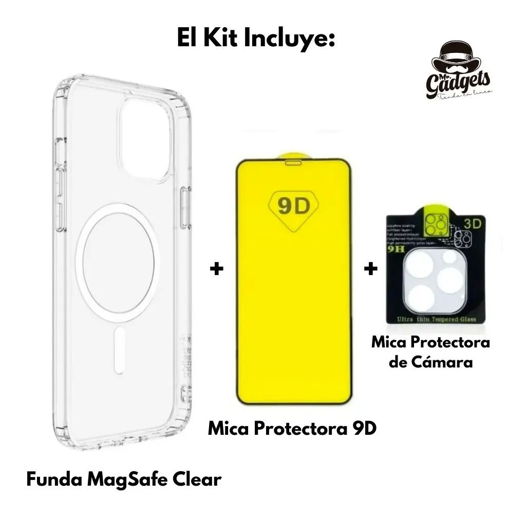 Kit Funda Magsafe + Mica Pantalla + Mica Cámara Para iPhone